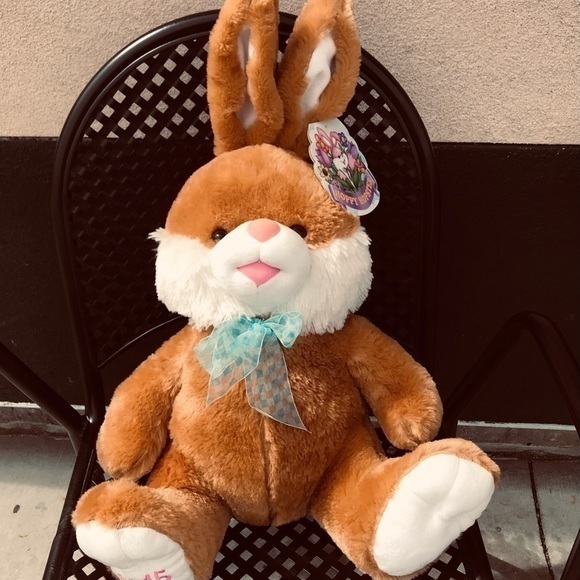 Hoppy‎ Hopster Dan Dee 2015 Brown Plush Easter Rabbit 24” Brown Rare W/Tags - Picture 1 of 12